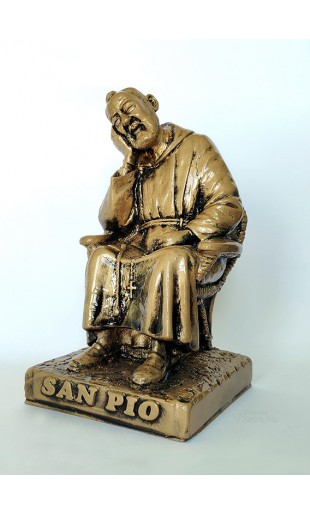 Statua Padre Pio seduto 22cm